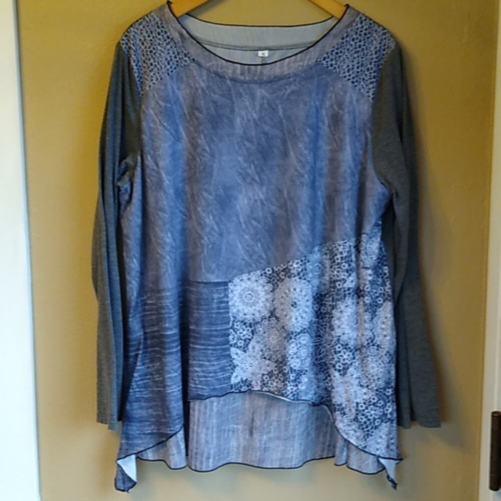Lagenlook layered  no brand long sleeve Top size XL
